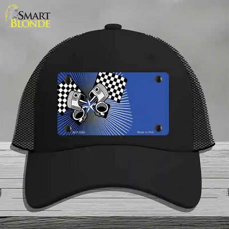 Racing Pistons Offset Novelty License Plate Hat Mesh / Black