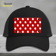 White Polka Dots Red Novelty License Plate Hat Mesh / Black