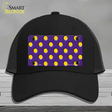 Yellow Polka Dots Purple Novelty License Plate Hat Mesh / Black