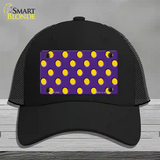 Yellow Polka Dots Purple Novelty License Plate Hat Mesh / Black