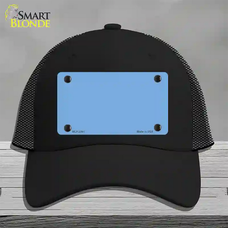 Baby Blue Solid Novelty License Plate Hat Mesh / Black