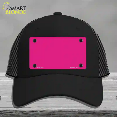 Pink Solid Novelty License Plate Hat Mesh / Black