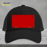 Red Solid Novelty License Plate Hat Mesh / Black