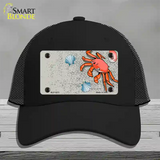 Crab And Seashells Novelty License Plate Hat Mesh / Black