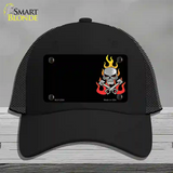 Gear Head Skull Offset Novelty License Plate Hat Mesh / Black