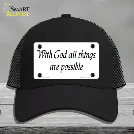 All Things Possible Novelty License Plate Hat Mesh / Black