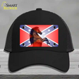 Confederate Flag Stallion Horse Novelty License Plate Hat Mesh / Black