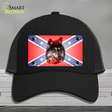 Confederate Flag Faded Wolf Novelty License Plate Hat Mesh / Black