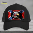 Rebel Flag American Eagle Novelty License Plate Hat Mesh / Black