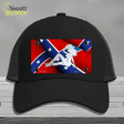 Rebel Flag Mudflap Cowgirl Novelty License Plate Hat Mesh / Black