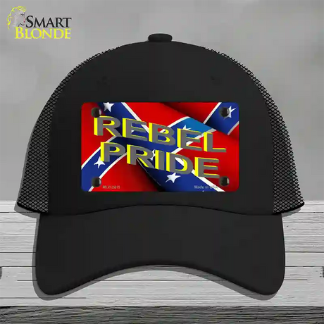 Rebel Pride Novelty License Plate Hat Mesh / Black