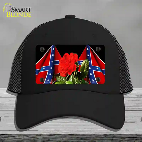 Rebel Rose Novelty License Plate Hat Mesh / Black