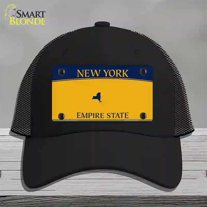 New York State Blanks Novelty License Plate Hat Mesh / Black