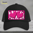 Hot Pink White Zebra Hot Pink Centered Hearts Novelty License Plate Hat Mesh / Black