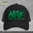 Green Black Zebra Green Centered Hearts Novelty License Plate Hat Mesh / Black