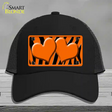 Orange Black Zebra Orange Centered Hearts Novelty License Plate Hat Mesh / Black