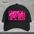 Pink Black Giraffe Pink Centered Hearts Novelty License Plate Hat Mesh / Black