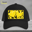 Yellow Black Giraffe Yellow Centered Hearts Novelty License Plate Hat Mesh / Black