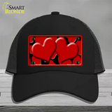 Red Black Giraffe Red Centered Hearts Novelty License Plate Hat Mesh / Black