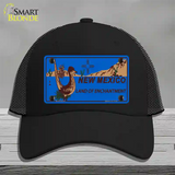 Roadrunner Blue New Mexico Novelty License Plate Hat Mesh / Black