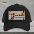 Roadrunner Gray New Mexico Novelty License Plate Hat Mesh / Black