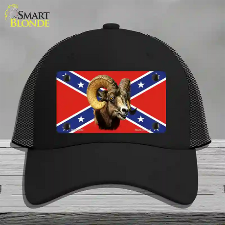 Confederate Flag Ram Novelty License Plate Hat Mesh / Black