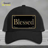 Blessed Gold Novelty License Plate Hat Mesh / Black