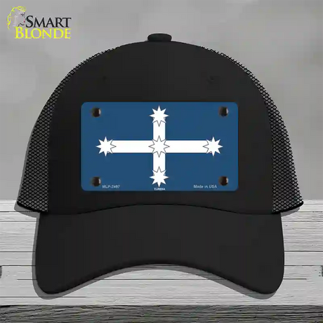 Eureka Flag Novelty License Plate Hat Mesh / Black