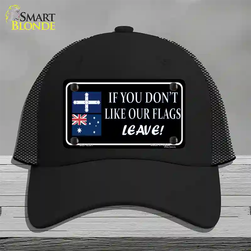 If You Dont Like Our Flag Leave Novelty License Plate Hat Mesh / Black