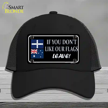 If You Dont Like Our Flag Leave Novelty License Plate Hat Mesh / Black