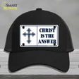 Christ Is The Answer Novelty License Plate Hat Mesh / Black