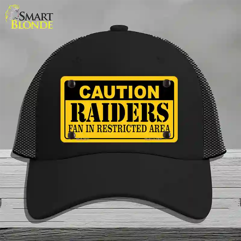 Caution Raiders Novelty License Plate Hat Mesh / Black