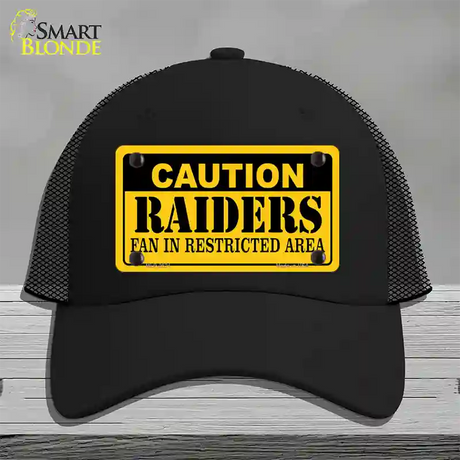 Caution Raiders Novelty License Plate Hat Mesh / Black