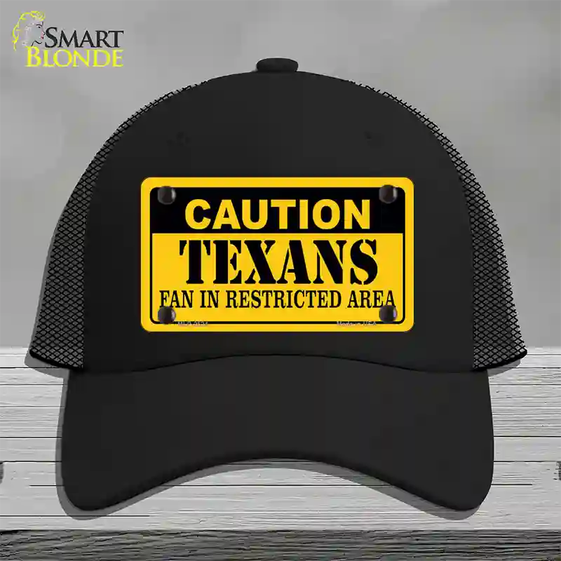 Caution Texans Novelty License Plate Hat Mesh / Black