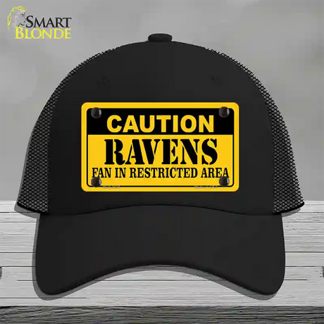 Caution Ravens Novelty License Plate Hat Mesh / Black