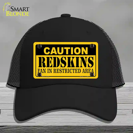 Caution Redskins Novelty License Plate Hat Mesh / Black