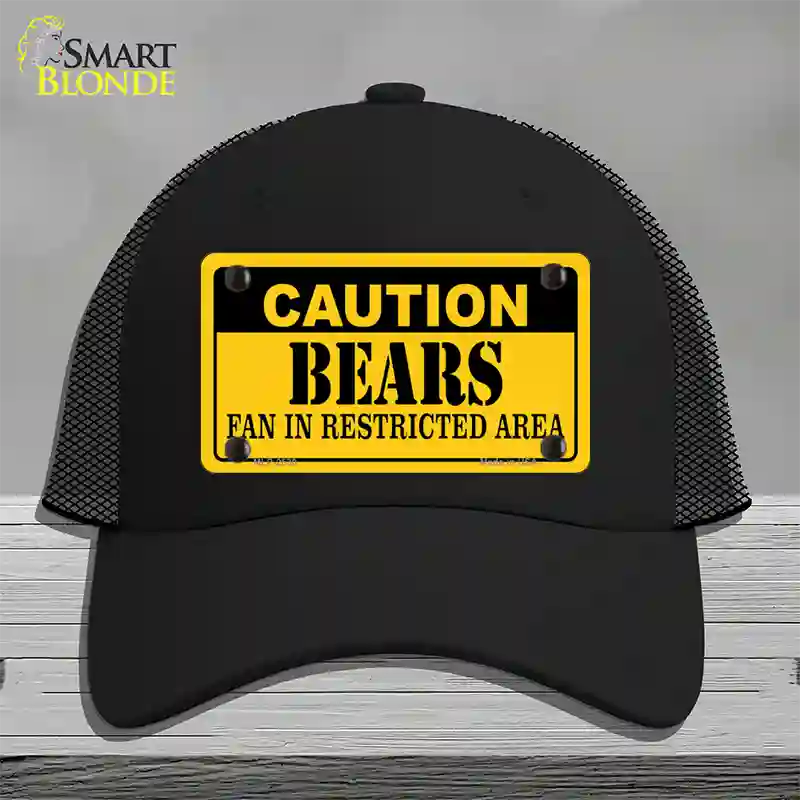 Caution Bears Novelty License Plate Hat Mesh / Black