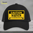 Caution Saints Novelty License Plate Hat Mesh / Black