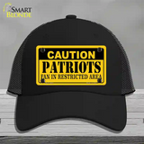 Caution Patriots Novelty License Plate Hat Mesh / Black