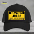 Caution 49ers Novelty License Plate Hat Mesh / Black