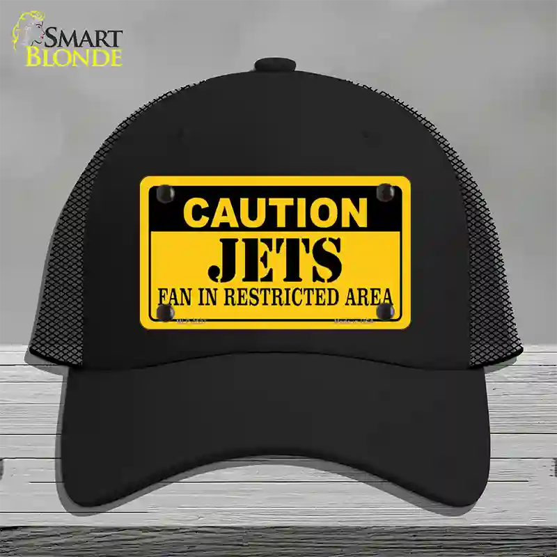 Caution Jets Novelty License Plate Hat Mesh / Black