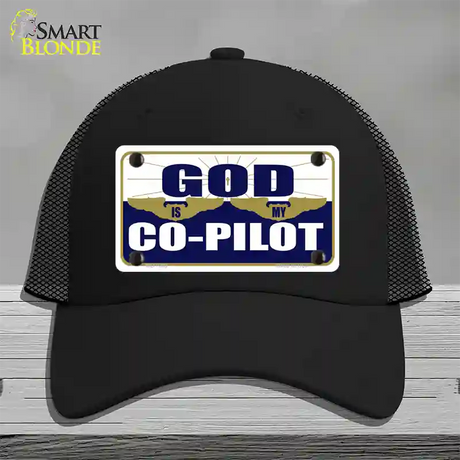 God Is My Co-Pilot Novelty License Plate Hat Mesh / Black