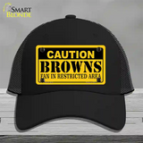 Caution Browns Novelty License Plate Hat Mesh / Black