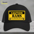 Caution Rams Novelty License Plate Hat Mesh / Black