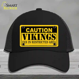 Caution Vikings Novelty License Plate Hat Mesh / Black