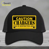 Caution Chargers Novelty License Plate Hat Mesh / Black