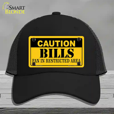 Caution Bills Novelty License Plate Hat Mesh / Black