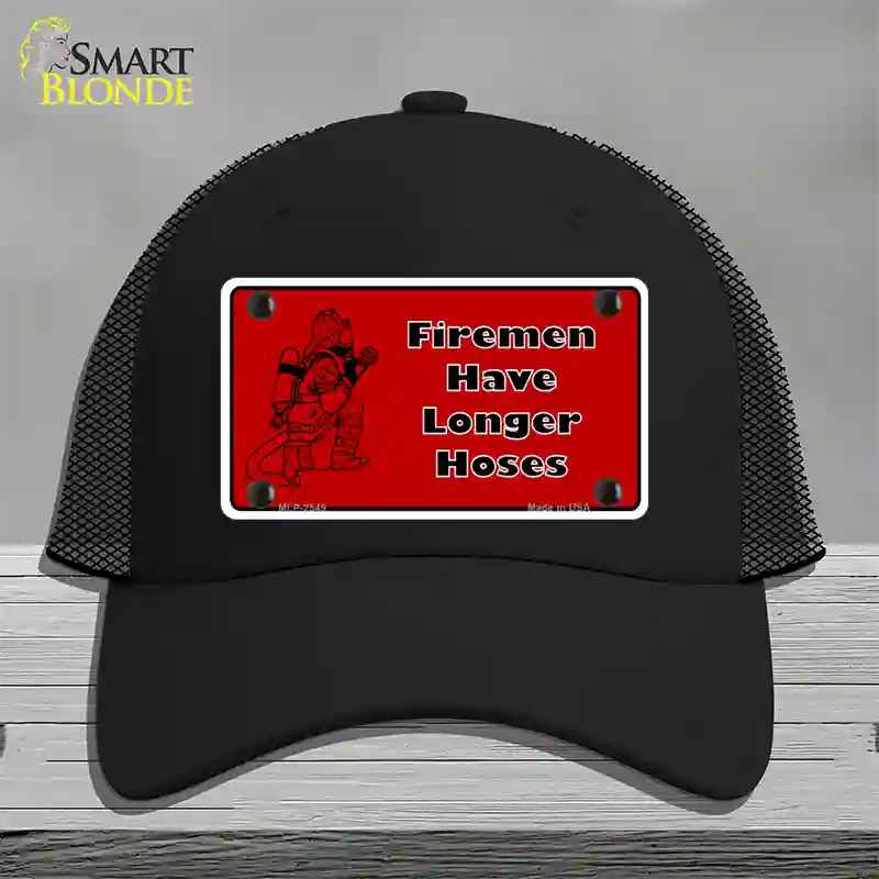 Fireman Have Longer Hoses Novelty License Plate Hat Mesh / Black