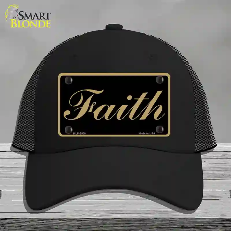 Faith Novelty License Plate Hat Mesh / Black