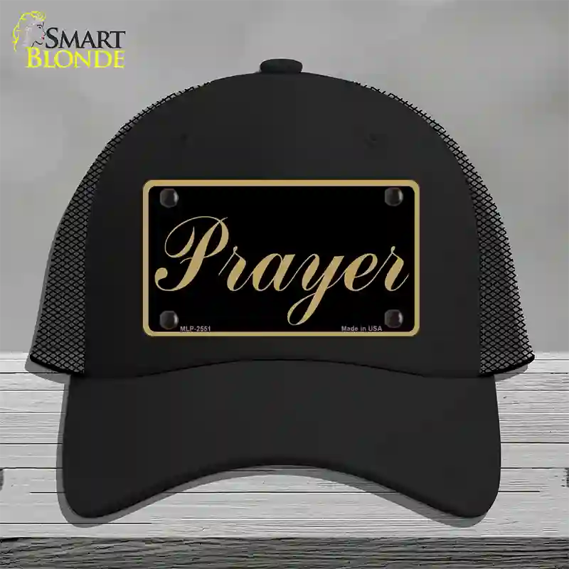 Prayer Novelty License Plate Hat Mesh / Black